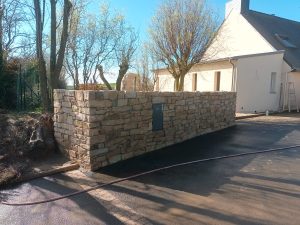 réalisation mur en pierre, aménagement extérieur Lamballe