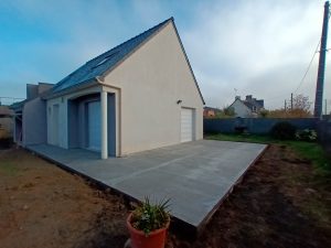 aménagement extérieur : terrasse maçonnée proche St-Brieuc et Lamballe